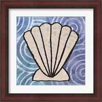 Framed 'Whimsy Coastal Clam Shell' border=