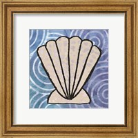 Framed 'Whimsy Coastal Clam Shell' border=