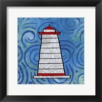 Whimsy Coastal Conch Lighthouse Framed Print
