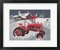 Framed Old Tractor and Barn