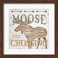 Framed Moose Crossing