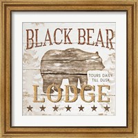 Framed 'Black Bear Lodge' border=