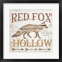 Red Fox Hoolow Framed Print