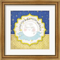 Framed 'I Love You to the Moon & Back' border=