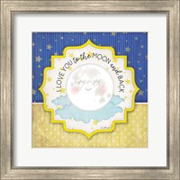 Framed 'I Love You to the Moon & Back' border=