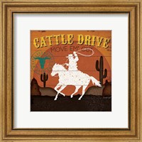 Framed 'Cattle Drive' border=