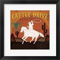 Framed 'Cattle Drive' border=