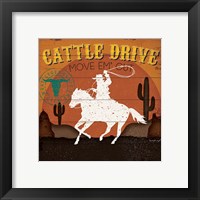 Framed 'Cattle Drive' border=