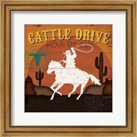 Framed 'Cattle Drive' border=