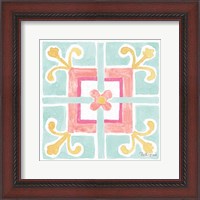 Framed 'Watercolorful XI Turquoise' border=
