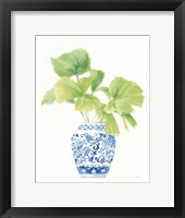 Palm Chinoiserie White IV Framed Print