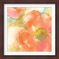 Framed 'Coral Poppy I' border=