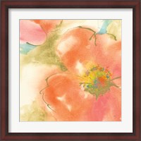 Framed 'Coral Poppy I' border=