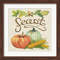 Framed 'Autumn Harvest II Linen' border=