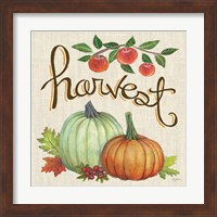 Framed 'Autumn Harvest IV Linen' border=