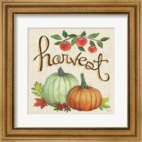 Framed 'Autumn Harvest IV Linen' border=