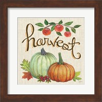 Framed 'Autumn Harvest IV Linen' border=