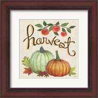 Framed 'Autumn Harvest IV Linen' border=