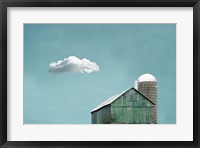 Framed Green Barn and Cloud