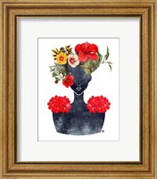 Framed 'Flower Crown Silhouette I' border=