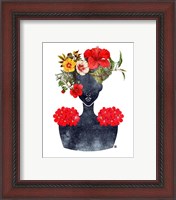 Framed 'Flower Crown Silhouette I' border=