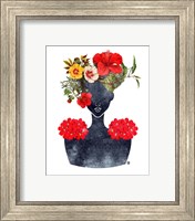 Framed 'Flower Crown Silhouette I' border=