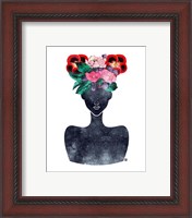 Framed 'Flower Crown Silhouette II' border=