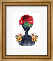 Framed 'Flower Crown Silhouette III' border=