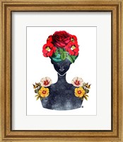 Framed 'Flower Crown Silhouette III' border=