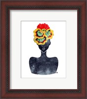 Framed 'Flower Crown Silhouette IV' border=