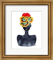 Framed 'Flower Crown Silhouette IV' border=