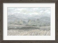 Framed Country Meadow Landscape Neutral