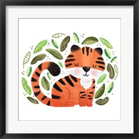 Framed 'Safari Cuties Tiger' border=