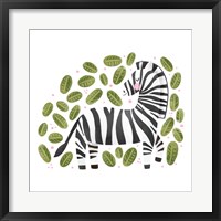 Framed 'Safari Cuties Zebra' border=