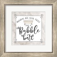 Framed 'Bath Humor Bubble Bath' border=