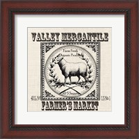 Framed 'Farmhouse Grain Sack Label Sheep' border=