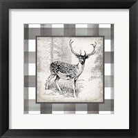 Buffalo Check Deer Neutral I Framed Print
