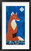 Framed Fox Under Diamond Moon