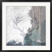 Framed Deer and Mountains 1