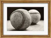 Framed Old Baseballs
