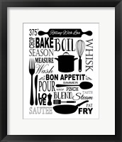 Culinary Love 1 (black & white) Framed Print