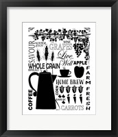 Framed 'Culinary Love 2 (black & white)' border=