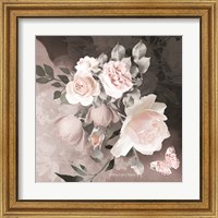 Framed 'Noir Roses IV' border=