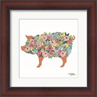 Framed 'Floral Pig' border=