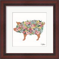 Framed 'Floral Pig' border=