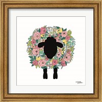 Framed 'Floral Sheep' border=
