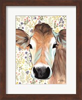 Framed Bluebell Cow