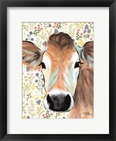 Framed Bluebell Cow