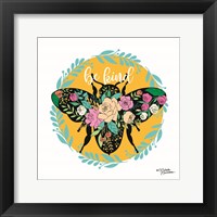 Framed Be Kind Floral Bee