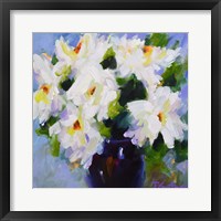Framed White Peony Bouquet